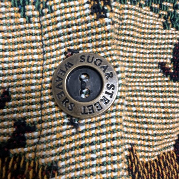 VTG Sugar Street Weavers AOP Cardigan Jacket Art Christmas Santa X Large USA - Picture 6 of 11